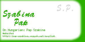 szabina pap business card